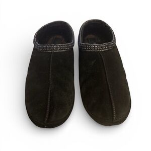 UGG Australia Men's Tasman II Braided Rim Black Suede Slip On Sheepskin Size 12